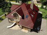 Классический стильный загородный дом с мансардой и гаражом