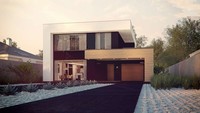 Проект современного двухэтажного дома хай тек с гаражом