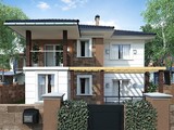 Проект коттеджа с террасой и балконом площадью 200 m²