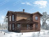 Проект дома 270 m² с деревянным фасадом