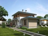 Проект жилого загородного дома 220 m² с террасой