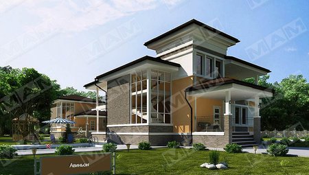 Архитектурный проект загородного большого дома 280 m²