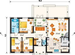 Уютный коттедж, декорированный фасадными панелями желтого цвета