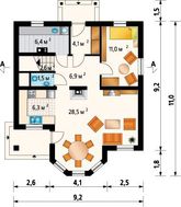 Уютный коттедж с эркером и балконом