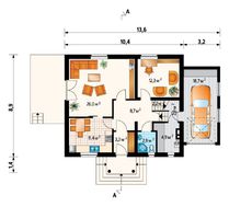 Красочный коттедж под ярко-красной кровлей из натуральной черепицы