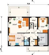 Симпатичный двухэтажный коттедж со стильным входным крыльцом