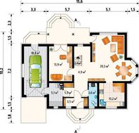Красивый двухэтажный коттедж с пристроенным гаражом для авто