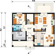 Мансардный дом в классическом стиле 9 на 12 м