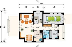 Планировка прекрасного двухэтажного дома площадью 167 кв. м с четырьмя спальнями