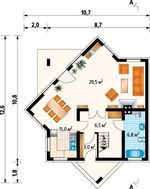 Таунхаус на две квартиры с треугольными эркерами и балконами