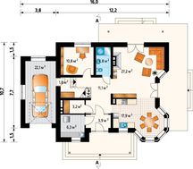 Стильный коттедж с эркером и просторной верандой