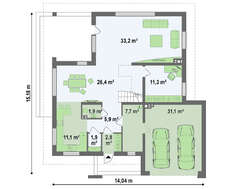 Проект двухэтажного коттеджа с современными элементами