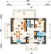 Загородный особняк с площадью 110 m² и пятью комнатами