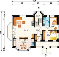 Изысканный особняк с цокольным этажом, эркерами и верандой