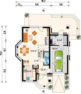 Симпатичный небольшой дом для семьи с террасой и балконами