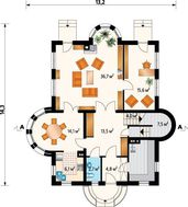 Неповторимый загородный дом с эркерами