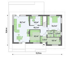 Проект двухэтажного дома с дополнительными спальнями