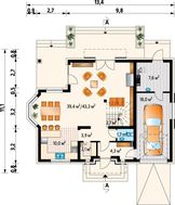 Проект оригинального загородного коттеджа с пятью спальнями
