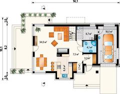 Проект стильного коттеджа с площадью 160 m²