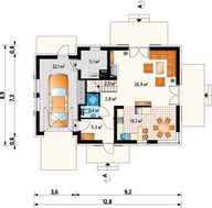 Проект красивого загородного коттеджа с компактным гаражом