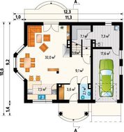 Архитектурный проект классического дома с площадью 170 m²