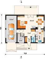 Архитектурный проект загородного коттеджа с небольшой площадью