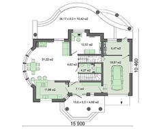 Архитектурный проект современного дома с шестью спальнями