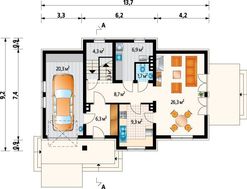 Оригинальный дом с четырьмя просторными комнатами