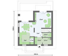 Проект небольшого дома с мансардными окнами
