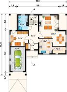 Простой загородный дом с большими и светлыми комнатами