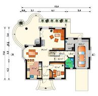 Замечательный загородный особняк с полукруглыми балконами