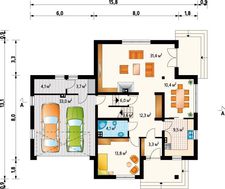 Коттедж с мансардой и пристроенным гаражом на два автомобиля