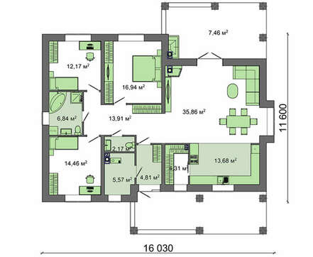 Красивый загородный дом с невероятной террасой и четырьмя спальнями