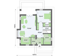 Проект коттеджа с мансардой и эркером