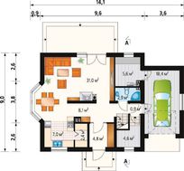 Уютная загородная вилла с эркером и лоджией