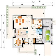 Мансардный коттедж с большим угловым панорамным окном