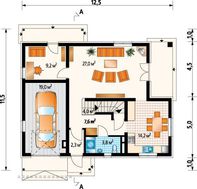 Привлекательный проект дома более 200 m² с мансардой и гаражом на 1 машину