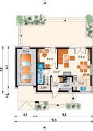 Коттедж с гаражом с тремя спальнями в мансарде