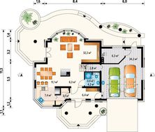 Небольшая мансардная усадьба с пристроенным гаражом