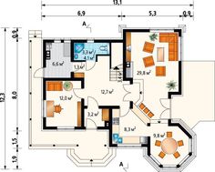 Небольшой коттедж с интересным дизайном