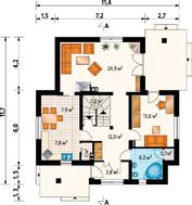 Коттедж с четырьмя спальнями интересной планировки