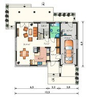 Мансардный коттедж с верандой