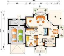 Стильный коттедж с красивым центральным входом