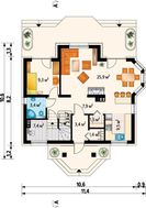 Традиционный проект коттеджа с мансардой до 150 m²