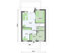 Проект небольшого классического коттеджа для узкого участка