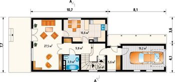 Красивый особняк с тремя спальнями для узкого участка