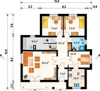 Жилой дом на восемь спален интересной планировки