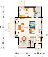 Современный двухэтажный особняк с гостиной комнатой в центре