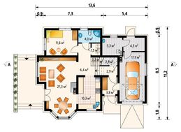 Яркий особняк интересной планировки