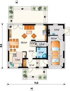 Небольшой привлекательный коттедж с гаражом